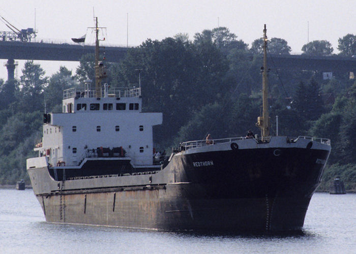 Photograph of the vessel  Redthorn pictured approaching Holtenau Locks on 22nd August 1995