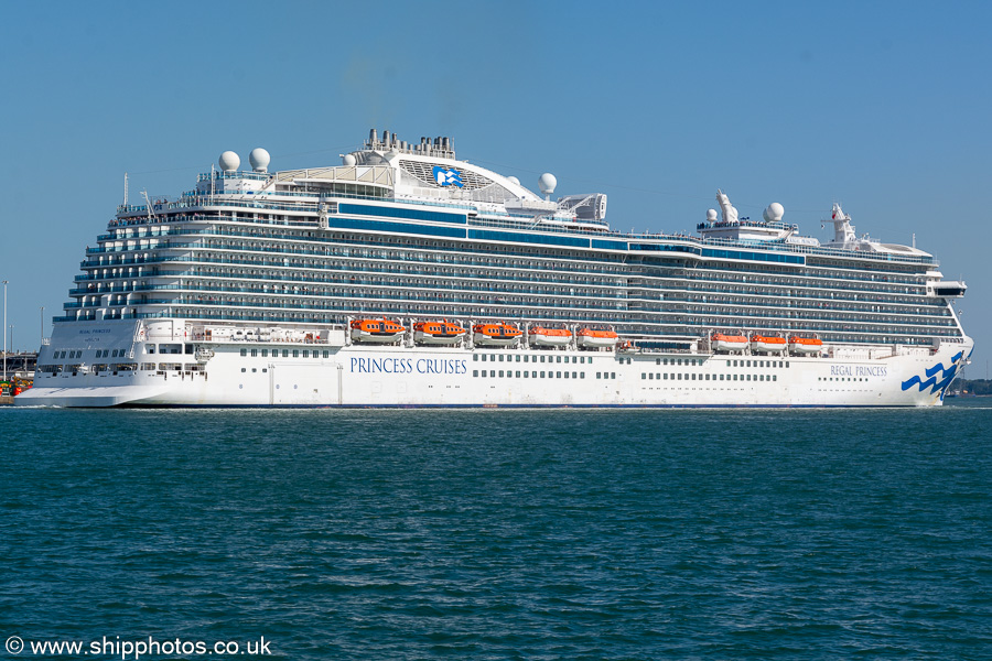 Photograph of the vessel  Regal Princess pictured departing Southampton on 7th July 2023