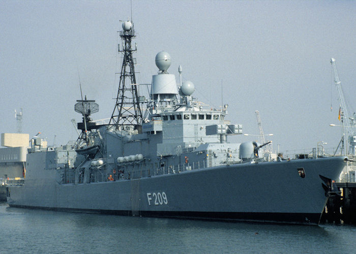 Photograph of the vessel FGS Rheinland-Pfalz pictured in Devonport Naval Base on 27th September 1997