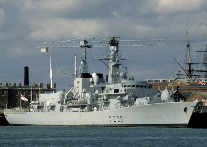 Photograph of the vessel HMS Richmond pictured in Portsmouth Naval Base on 30th August 1997