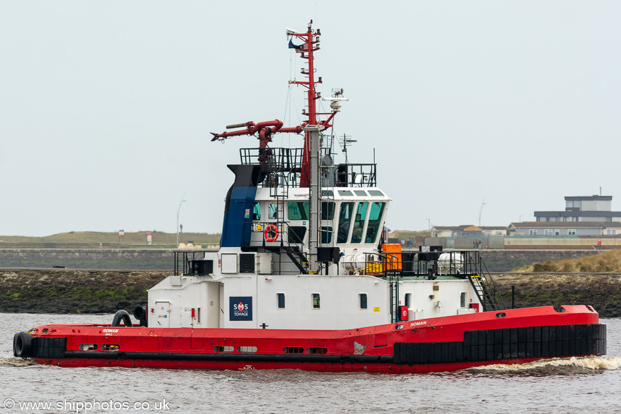 Photograph of the vessel  Roman pictured at Tynemouth on 6th April 2024