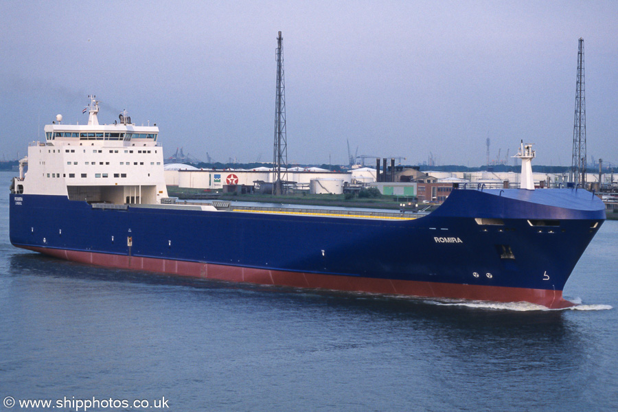 Photograph of the vessel  Romira pictured on the Nieuwe Maas at Vlaardingen on 17th June 2002