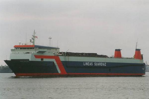Photograph of the vessel  Roro Sentosa pictured departing Southampton on 23rd May 1999