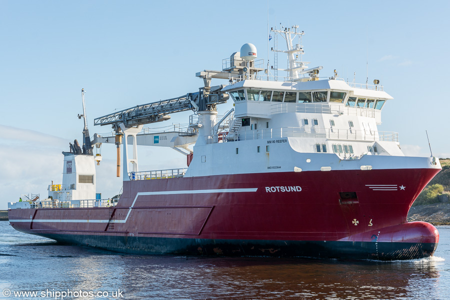 Photograph of the vessel  Rotsund pictured arriving at Aberdeen on 15th October 2021
