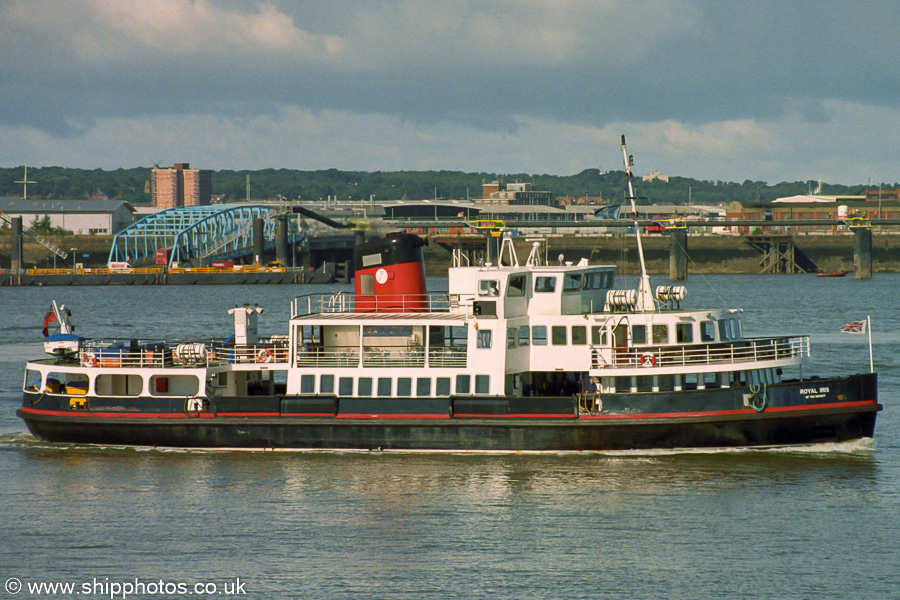 Photograph of the vessel  Royal Iris of the Mersey pictured approaching Pier Head, Liverpool on 30th August 2003