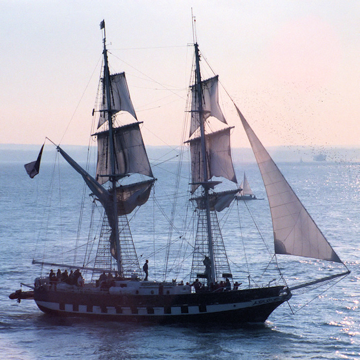 Photograph of the vessel ts Royalist pictured entering Portsmouth Harbour on 30th October 1988