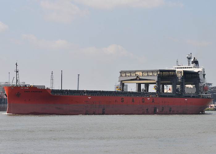 Photograph of the vessel  Saga Frontier pictured passing Vlaardingen on 26th June 2012