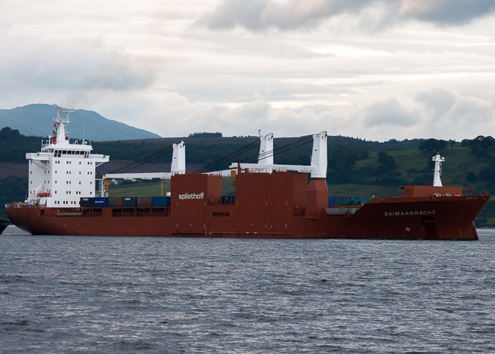 Photograph of the vessel  Saimaagracht pictured arriving at Greenock Ocean Terminal on 6th August 2014