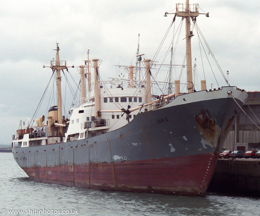 Photograph of the vessel  Sam G pictured at Southampton on 30th April 1989