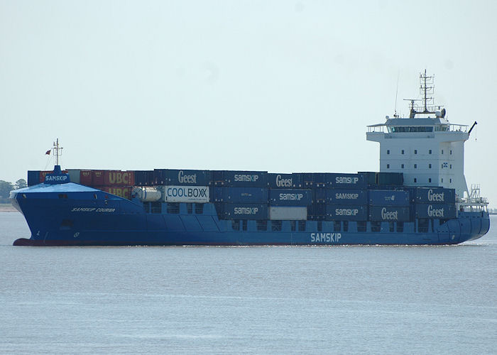 Photograph of the vessel  Samskip Courier pictured arriving at King George Dock, Hull on 22nd June 2010