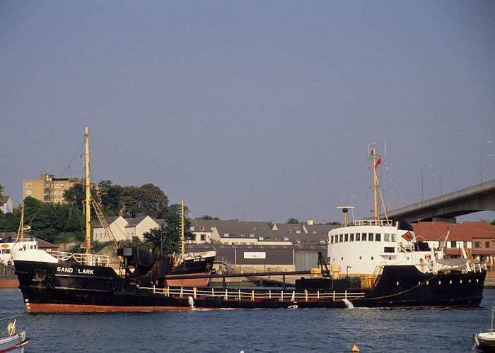 Photograph of the vessel  Sand Lark pictured arriving at Southampton on 19th May 1990
