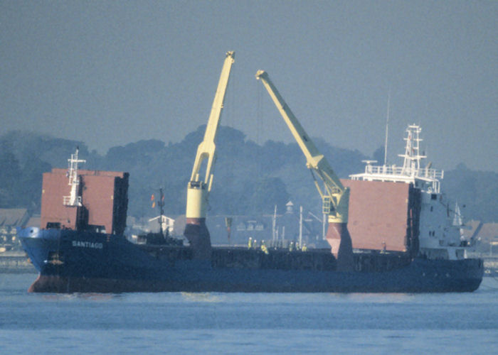 Photograph of the vessel  Santiago pictured at anchor on Southampton Water on 25th October 1997