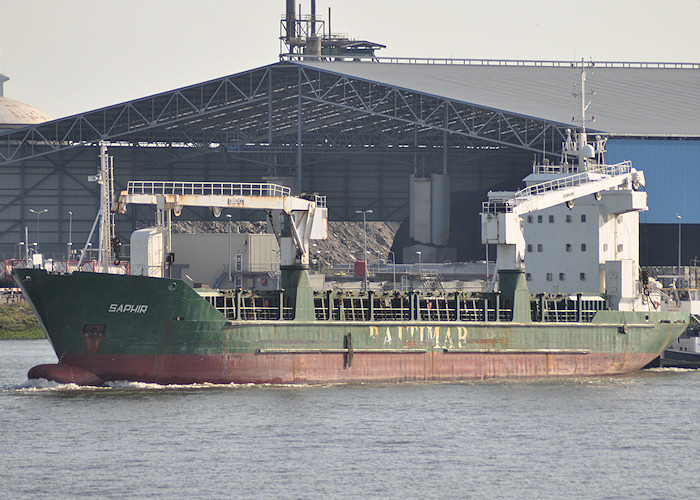 Photograph of the vessel  Saphir pictured under tow past Vlaardingen on 27th June 2011
