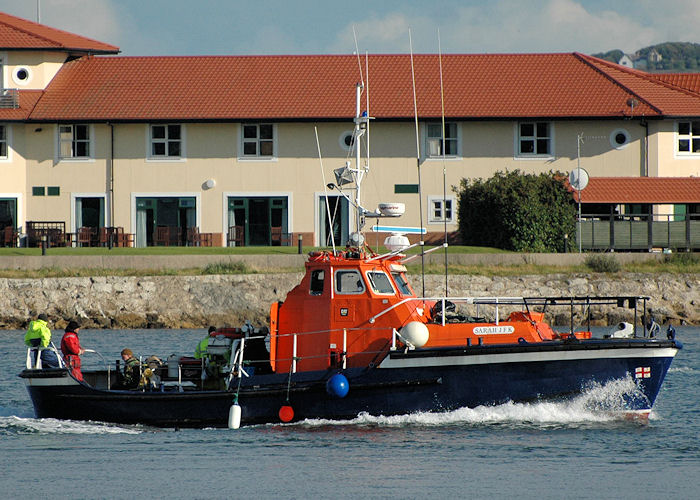 Photograph of the vessel  Sarah JFK pictured passing North Shields on 10th August 2010