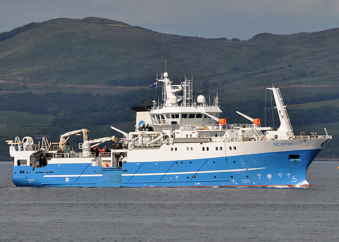 Photograph of the vessel rv Scotia pictured approaching Greenock on 4th June 2012