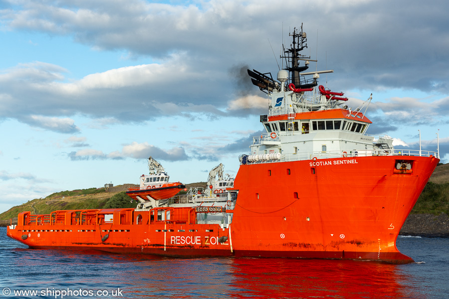 Photograph of the vessel  Scotian Sentinel pictured arriving at Aberdeen on 8th August 2023