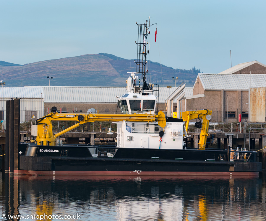 Photograph of the vessel  SD Angeline pictured in Great Harbour, Greenock on 15th October 2015