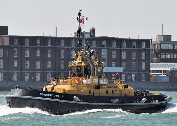 Photograph of the vessel  SD Bountiful pictured at the entrance to Portsmouth Harbour on 22nd July 2012