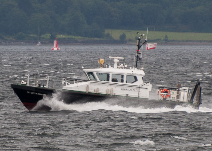 Photograph of the vessel pv SD Clyde Racer pictured on the River Clyde on 11th August 2014