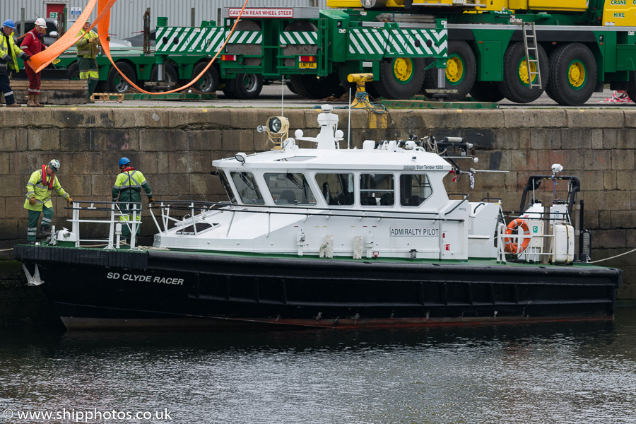 Photograph of the vessel pv SD Clyde Racer pictured in James Watt Dock, Greenock on 8th May 2018