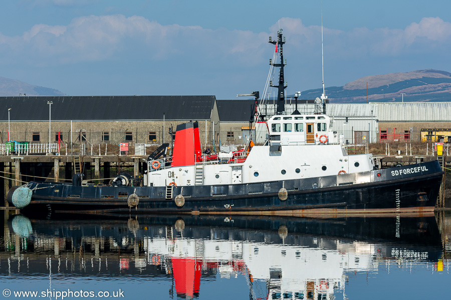 Photograph of the vessel  SD Forceful pictured in the Great Harbour, Greenock on 26th March 2022