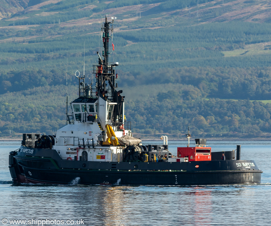 Photograph of the vessel  SD Impetus pictured passing Greenock on 29th September 2022
