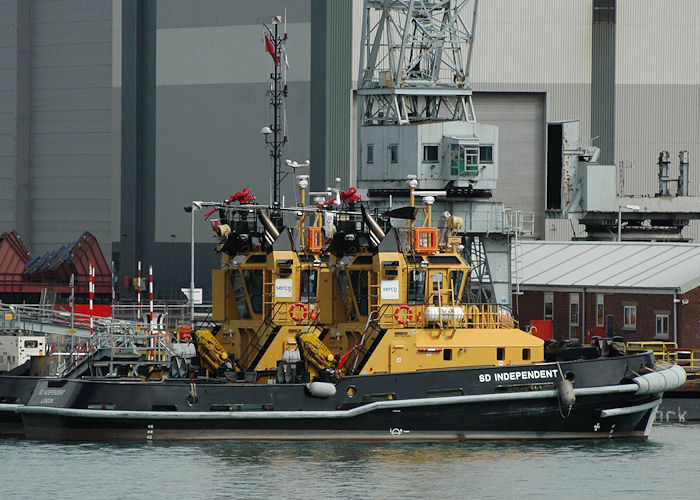 Photograph of the vessel  SD Independent pictured in Portsmouth Naval Base on 14th August 2010
