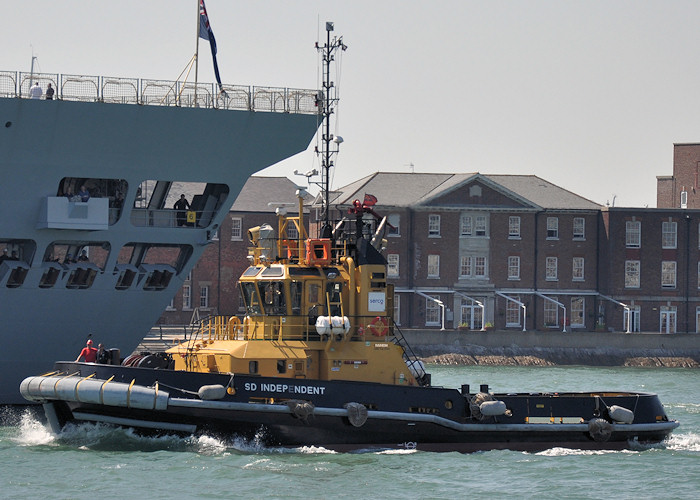 Photograph of the vessel  SD Independent pictured at the entrance to Portsmouth Harbour on 22nd July 2012