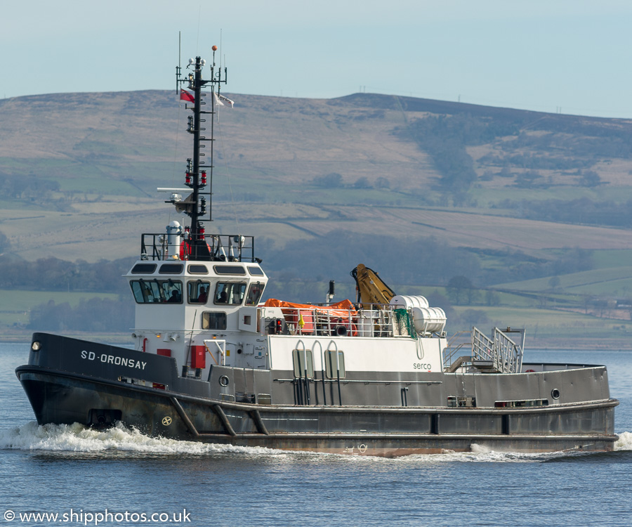 Photograph of the vessel  SD Oronsay pictured passing Greenock on 26th March 2017