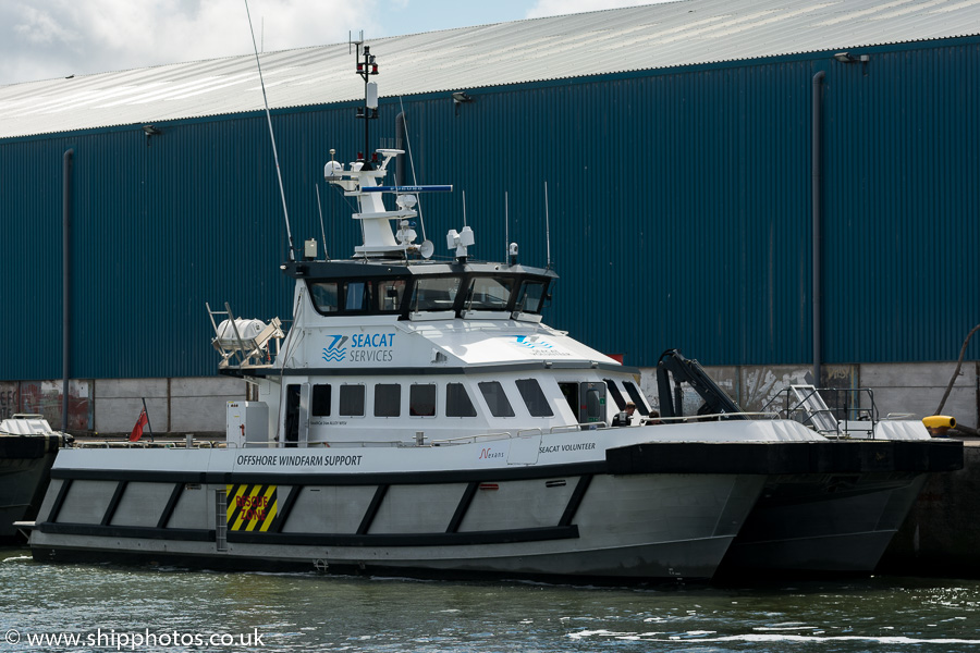 Photograph of the vessel  Seacat Volunteer pictured in Brocklebank Dock, Liverpool on 25th June 2016
