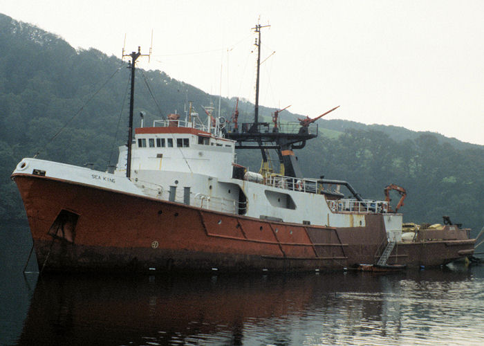 Photograph of the vessel rv Sea King pictured laid up in the River Fal on 27th September 1997