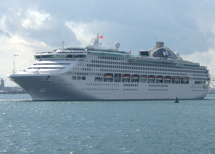 Photograph of the vessel  Sea Princess pictured departing Southampton on 14th June 2008