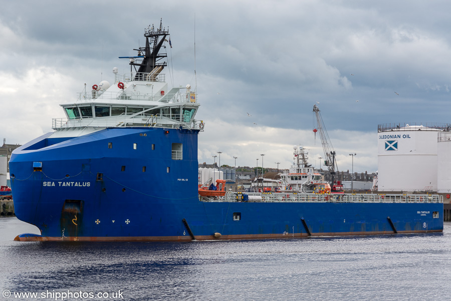 Photograph of the vessel  Sea Tantalus pictured departing Aberdeen on 28th May 2019