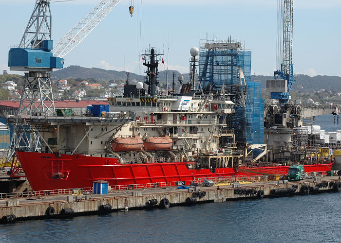Photograph of the vessel  Seawell pictured in dry dock at Haugesund on 13th May 2005