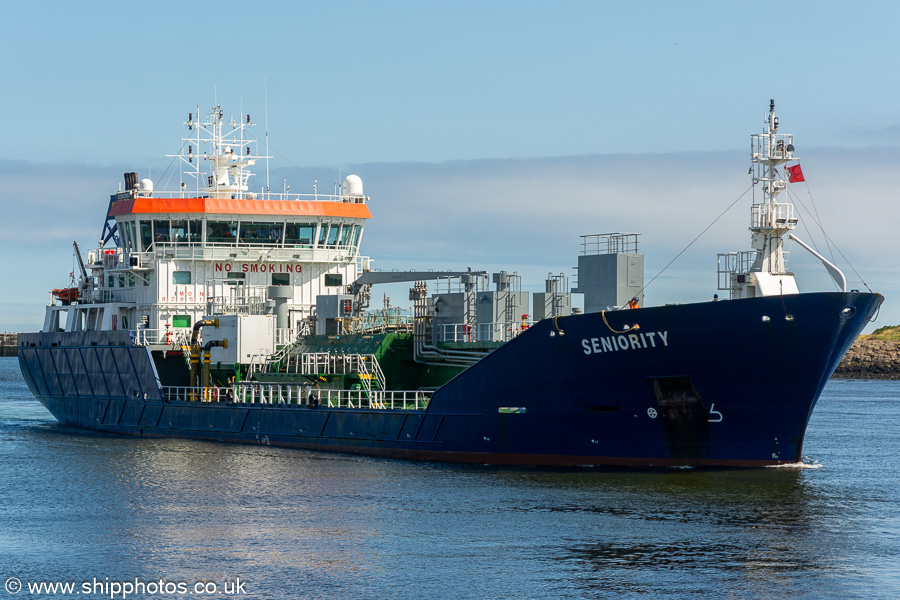 Photograph of the vessel  Seniority pictured arriving at Aberdeen on 10th August 2023