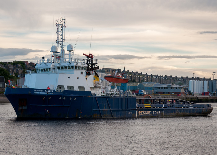 Photograph of the vessel  Sentinel Ranger pictured departing Aberdeen on 10th June 2014