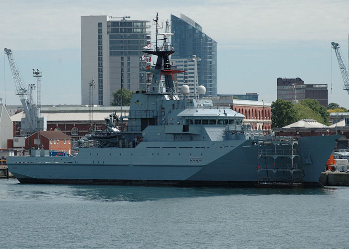 Photograph of the vessel HMS Severn pictured in Portsmouth on 13th June 2009