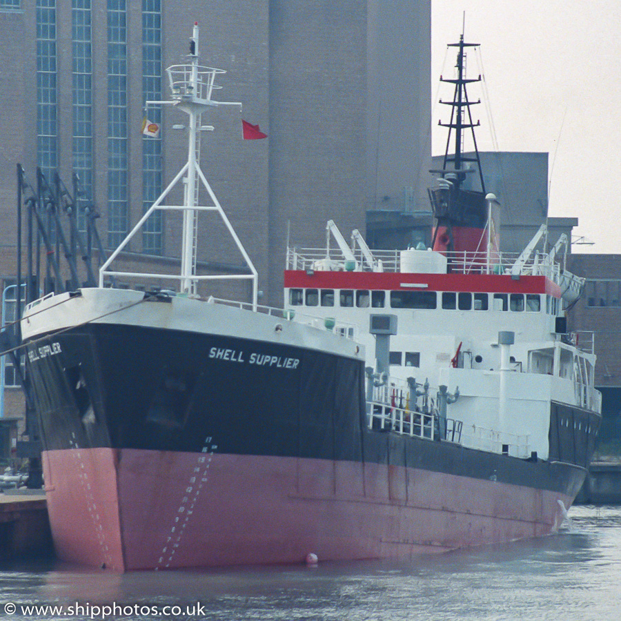 Photograph of the vessel  Shell Supplier pictured at Poole on 24th July 1989