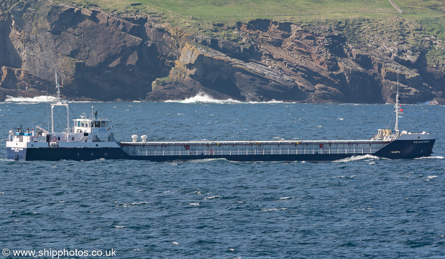 Photograph of the vessel  Shetland Trader pictured approaching Lerwick on 18th May 2022
