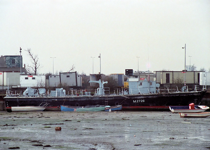 Photograph of the vessel XSV Shipham pictured laid up awaiting scrapping at Portsmouth on 27th February 1988