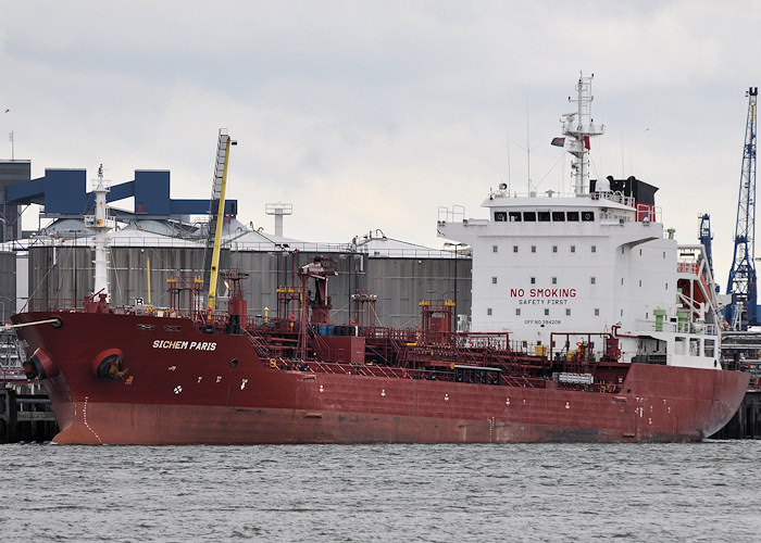 Photograph of the vessel  Sichem Paris pictured in 3e Petroleumhaven, Botlek on 24th June 2012