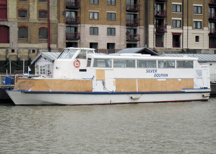 Photograph of the vessel  Silver Dolphin pictured laid up at Wapping on 24th October 2009
