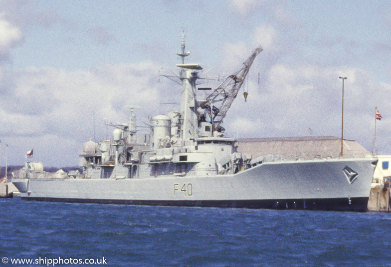 Photograph of the vessel HMS Sirius pictured in Devonport Naval Base on 20th April 1987