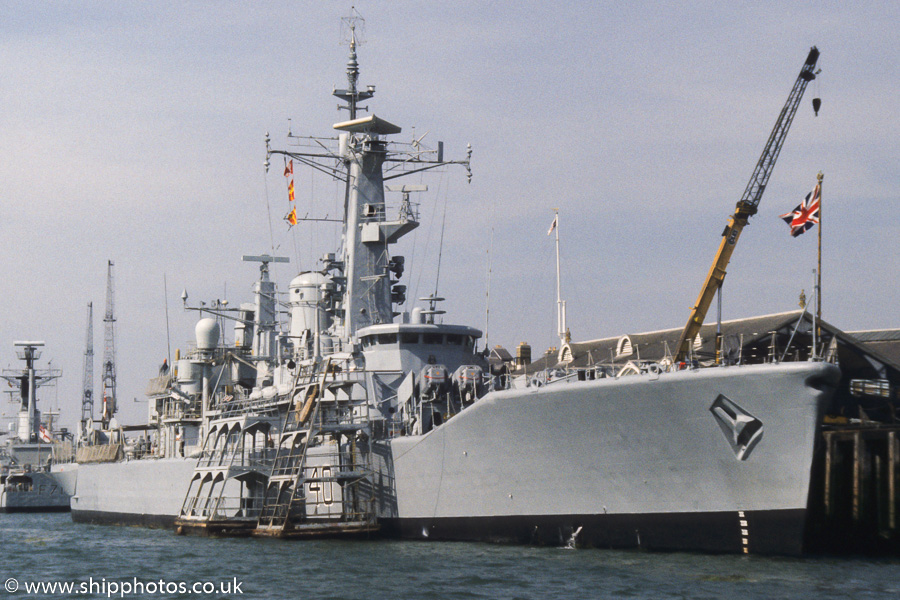 Photograph of the vessel HMS Sirius pictured in Portsmouth Naval Base on 18th June 1989