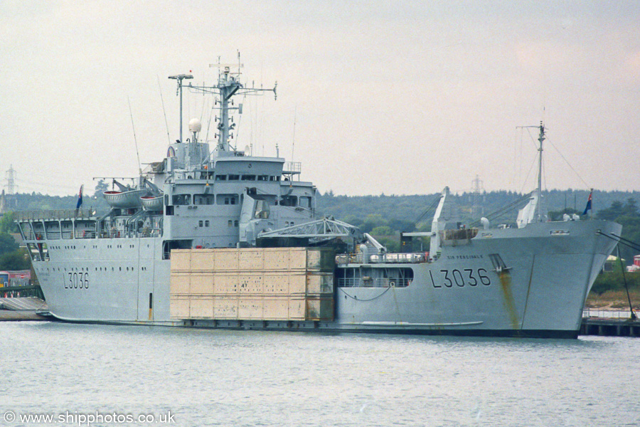 Photograph of the vessel RFA Sir Percivale pictured at Marchwood Military Port on 27th September 2003