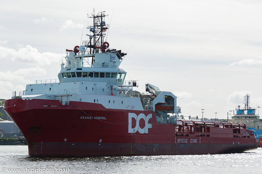 Photograph of the vessel  Skandi Admiral pictured departing Aberdeen on 22nd May 2015