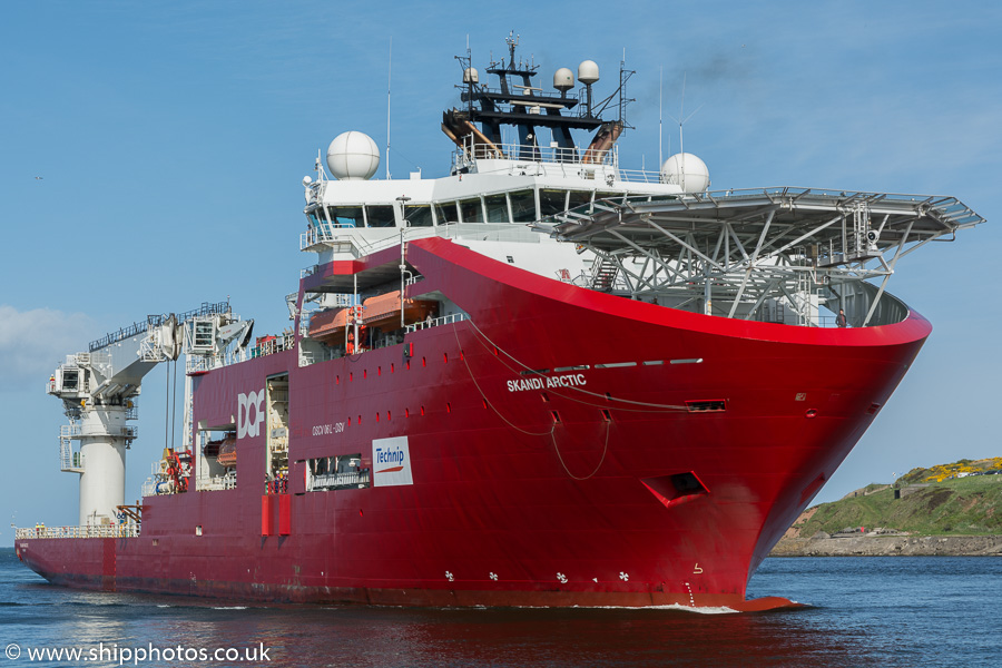 Photograph of the vessel  Skandi Arctic pictured arriving at Aberdeen on 22nd May 2015