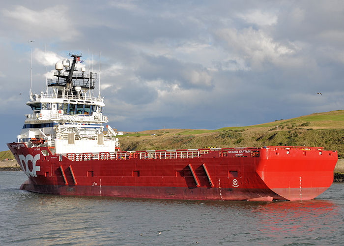 Photograph of the vessel  Skandi Captain pictured departing Aberdeen on 15th September 2013