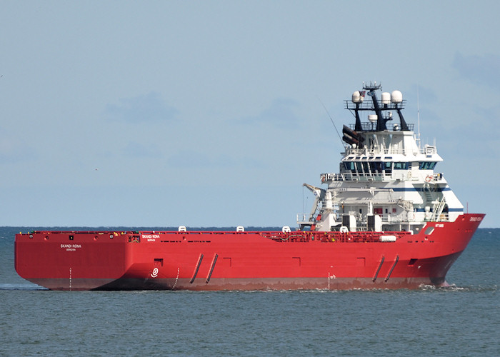 Photograph of the vessel  Skandi Rona pictured at anchor off Aberdeen on 16th April 2012
