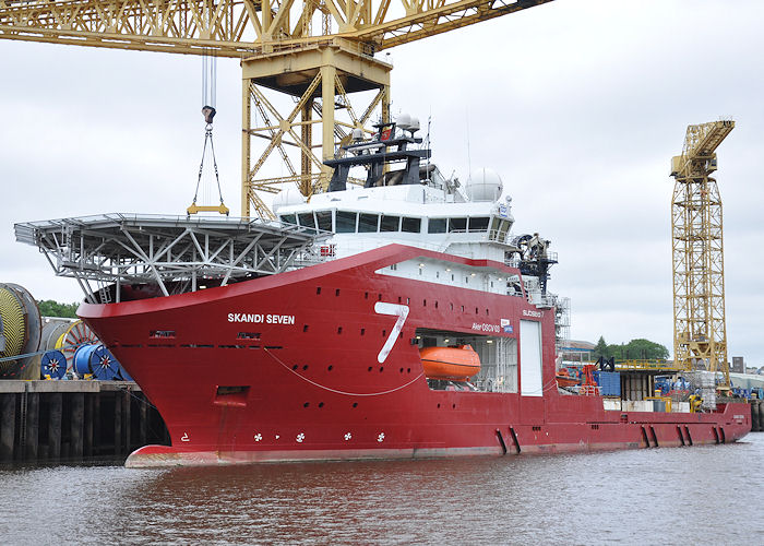 Photograph of the vessel  Skandi Seven pictured at the Offshore Technology Park, Walker on 5th June 2011